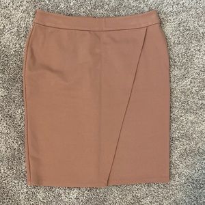 Liz Claiborne, blush, pink ponte, pencil skirt, faux wrap